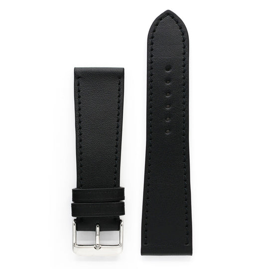 Black Full-Grain Leather Watch Strap, Black