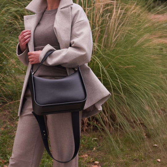 Toujours Maxi Bag, Textured Leather, Black