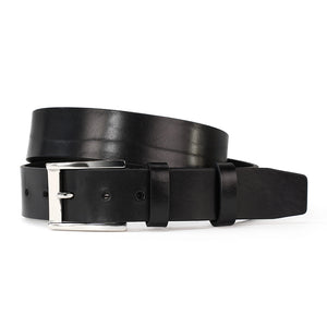 Black Italian Leather Belt for Jeans