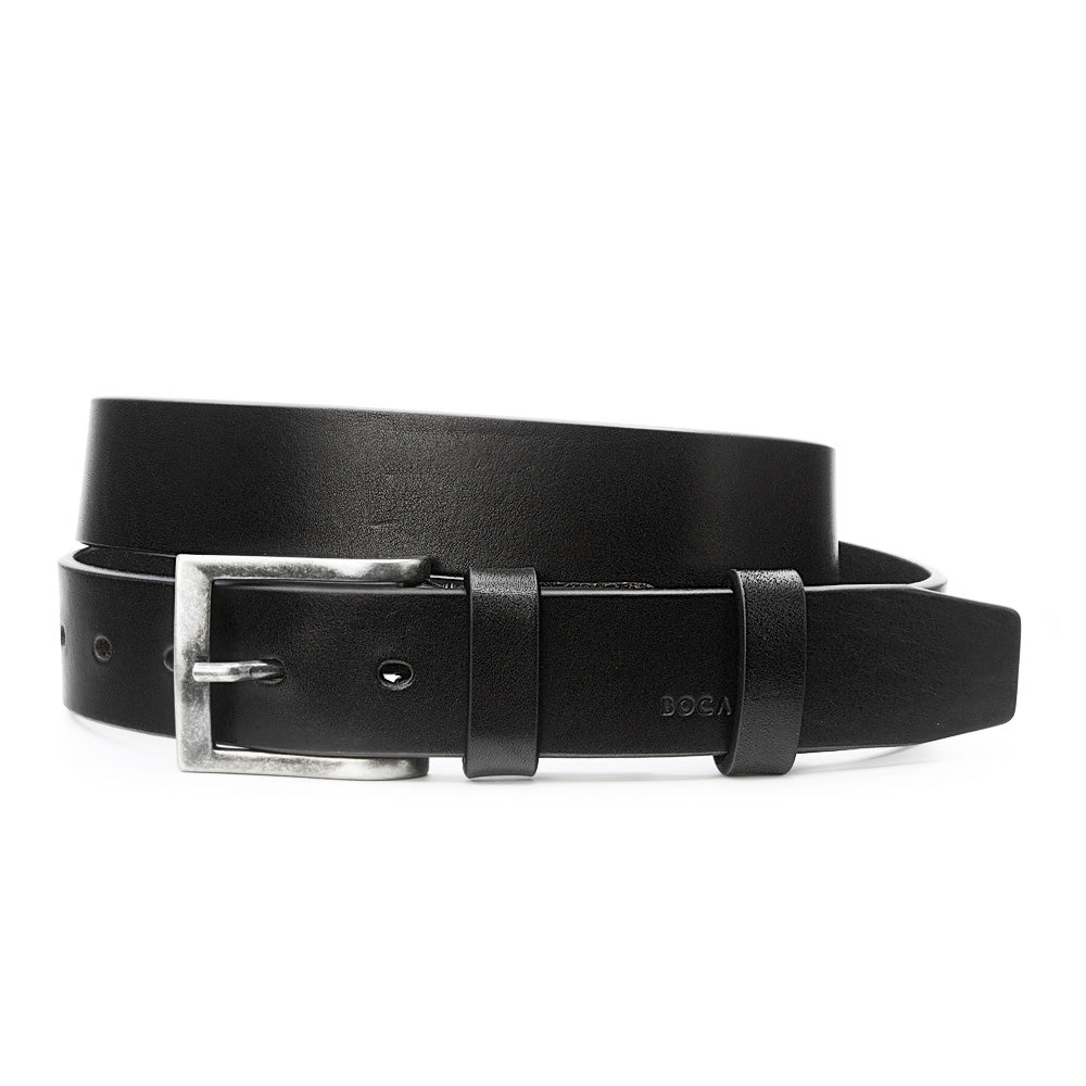 Black Italian Leather belt, Casual Model