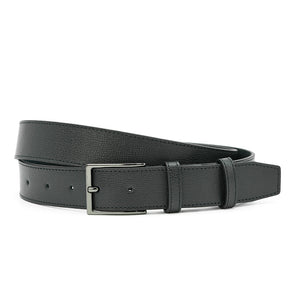 Black Leather belt, Gentleman Collection, with Smoke Chrome Buckle