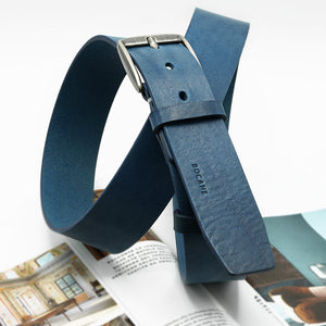 Italian Leather belt, Full-Grain Blue, for Jeans