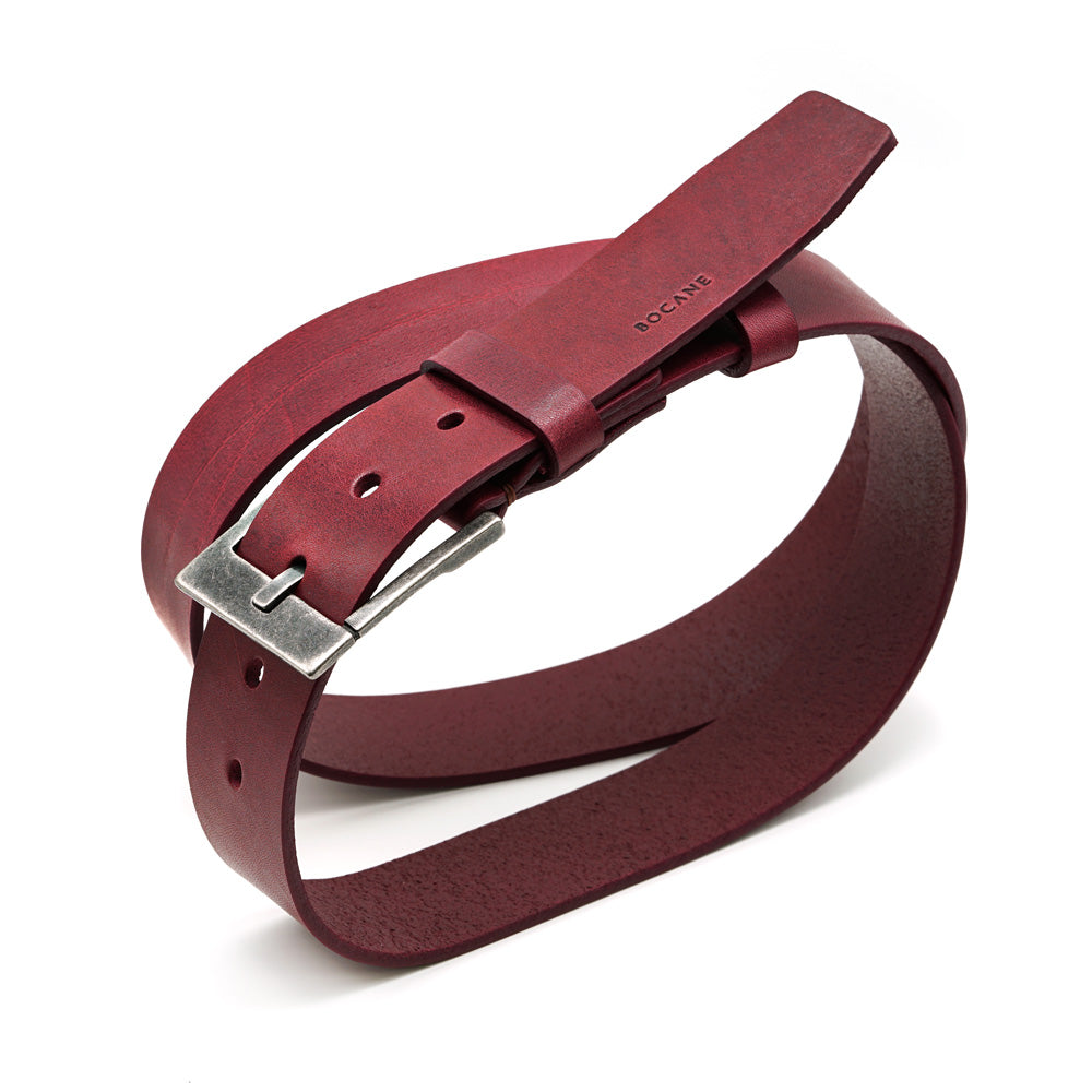 Italian Leather belt, Red-Antique, Jeans Collection