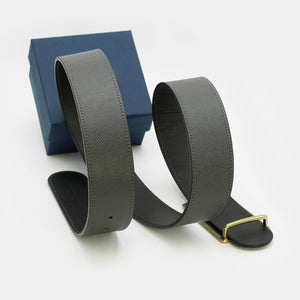 Black Textured Leather belt, Iconic Collection