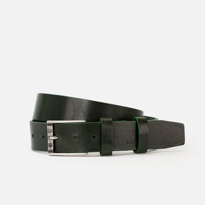 Italian Leather Belt, Jeans Collection, Dark Green 