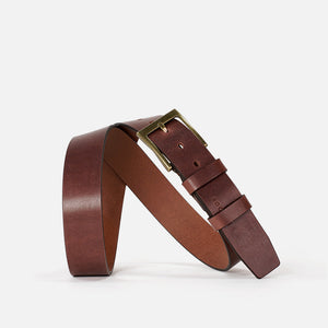 Walnut Brown Italian Leather Strap, Massive Buckle, Jeans Collection