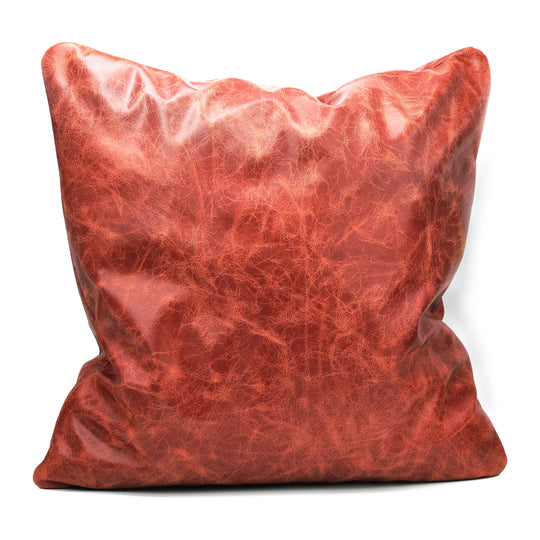 Soft Leather Cushion, Antique Cognac