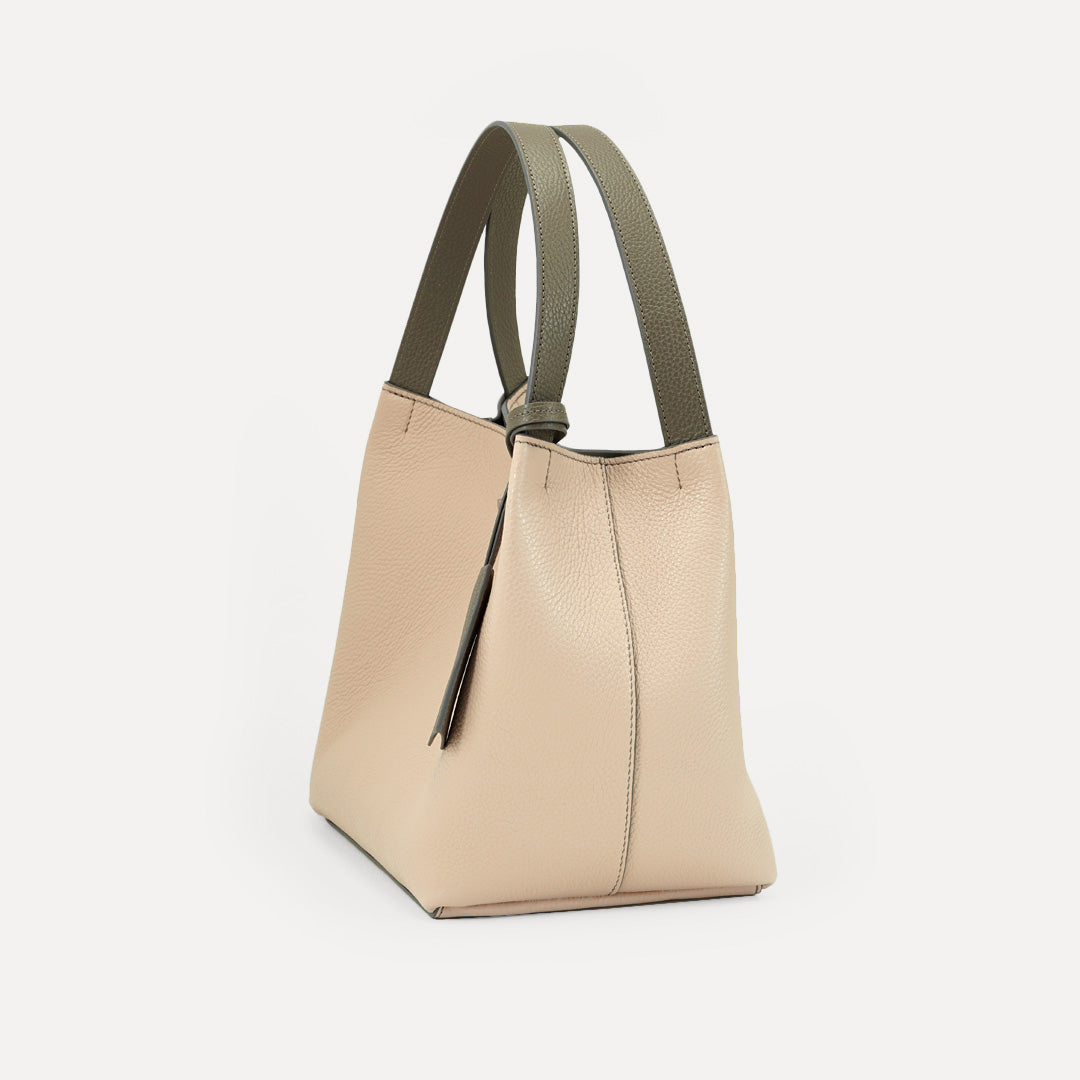 Rêve Bag, Nude &amp; Taupe Textured Leather