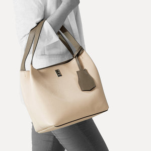 Rêve Bag, Nude & Taupe Textured Leather