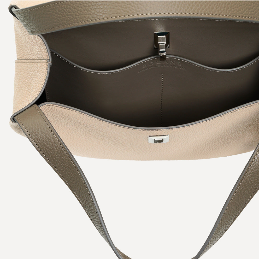 Rêve Bag, Nude &amp; Taupe Textured Leather