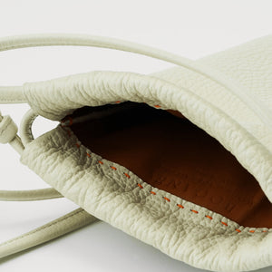 Soleil Phone Bag, Vanilla Cream Textured Leather