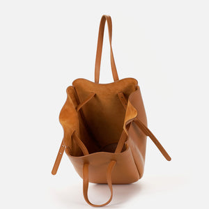 Pétale Bag, Textured Leather, Caramel Color