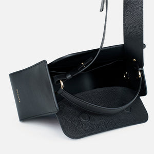 Toujours Bag, Textured Leather, Black