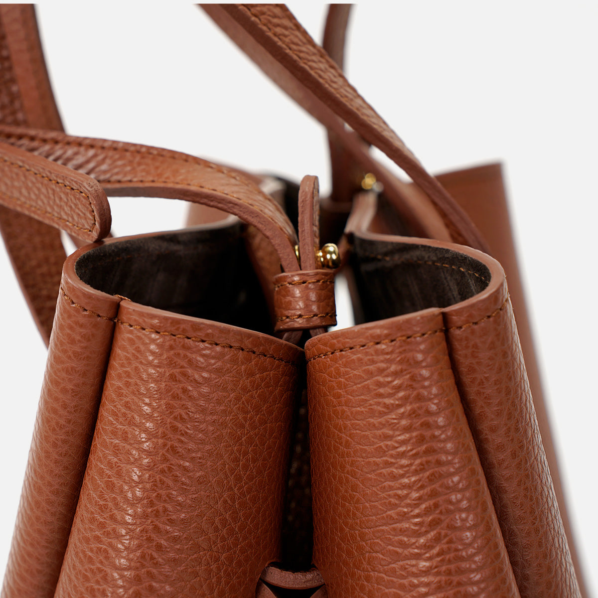 Pétale Bag, Textured Leather, Cinnamon Color, with Extras