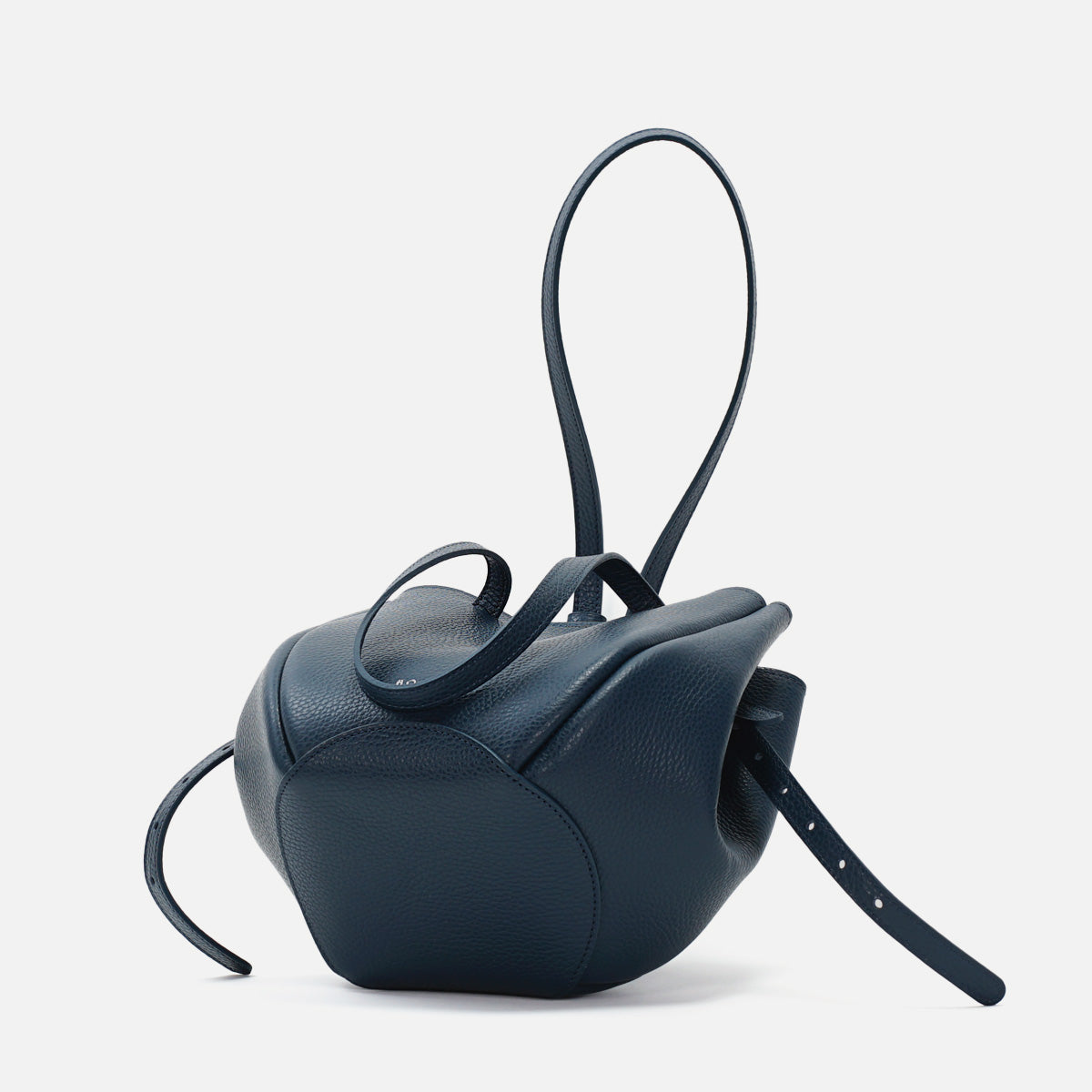 Mini Pétale Bag, Textured Leather, Avio Blue, with Extras