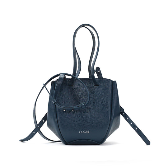 Mini Pétale Bag, Textured Leather, Avio Blue, with Extras