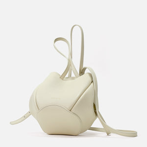 Mini Pétale Bag, Textured Leather, Vanilla Cream, with Extras