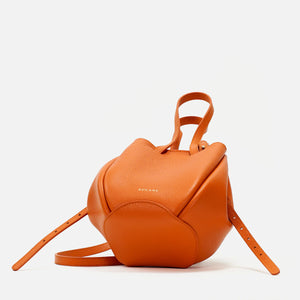 Mini Pétale Bag, Textured Leather, Orange Color, with Options