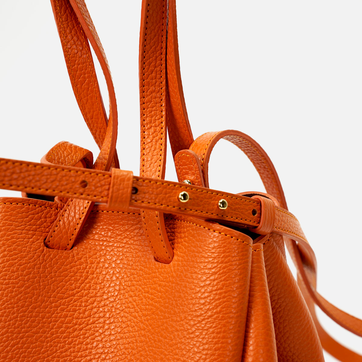 Mini Pétale Bag, Textured Leather, Orange Color, with Options