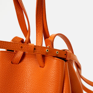 Mini Pétale Bag, Textured Leather, Orange Color, with Options