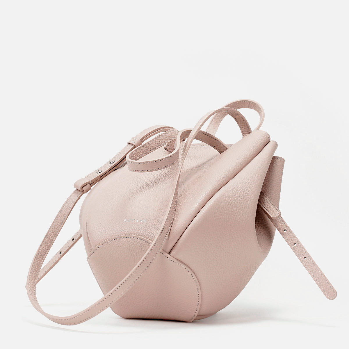 Pétale Bag, Textured Leather, Rose Vanilla Color, with Extras