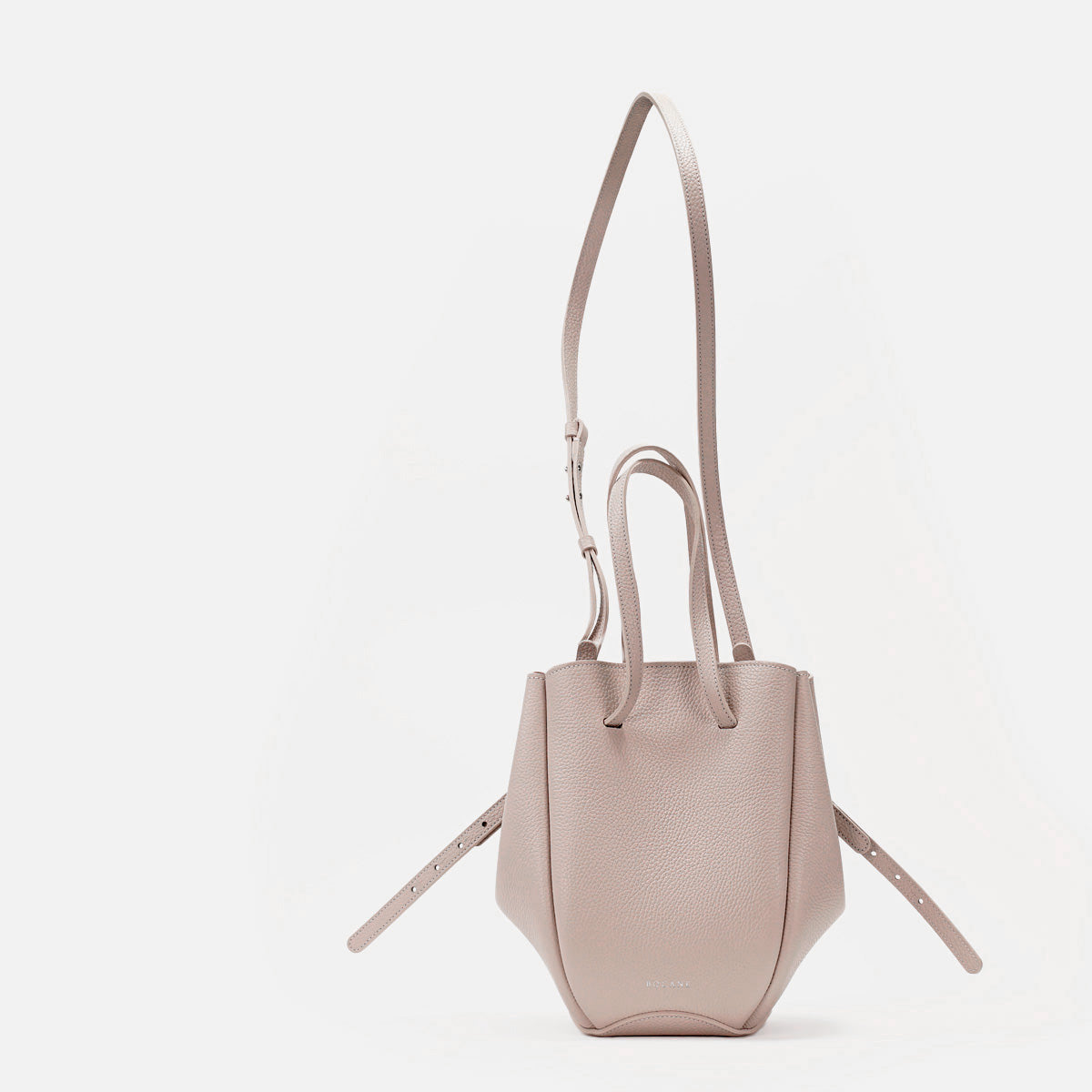 Pétale Bag, Textured Leather, Rose Vanilla Color, with Extras