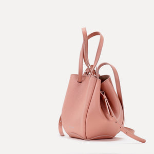 Mini Pétale Bag, Textured Leather, Rose Poudré, with Extras
