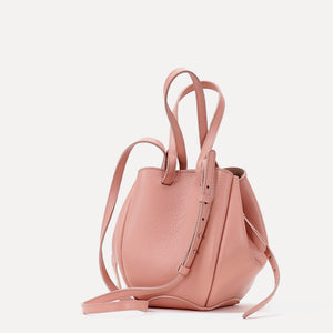 Mini Pétale Bag, Textured Leather, Rose Poudré, with Extras