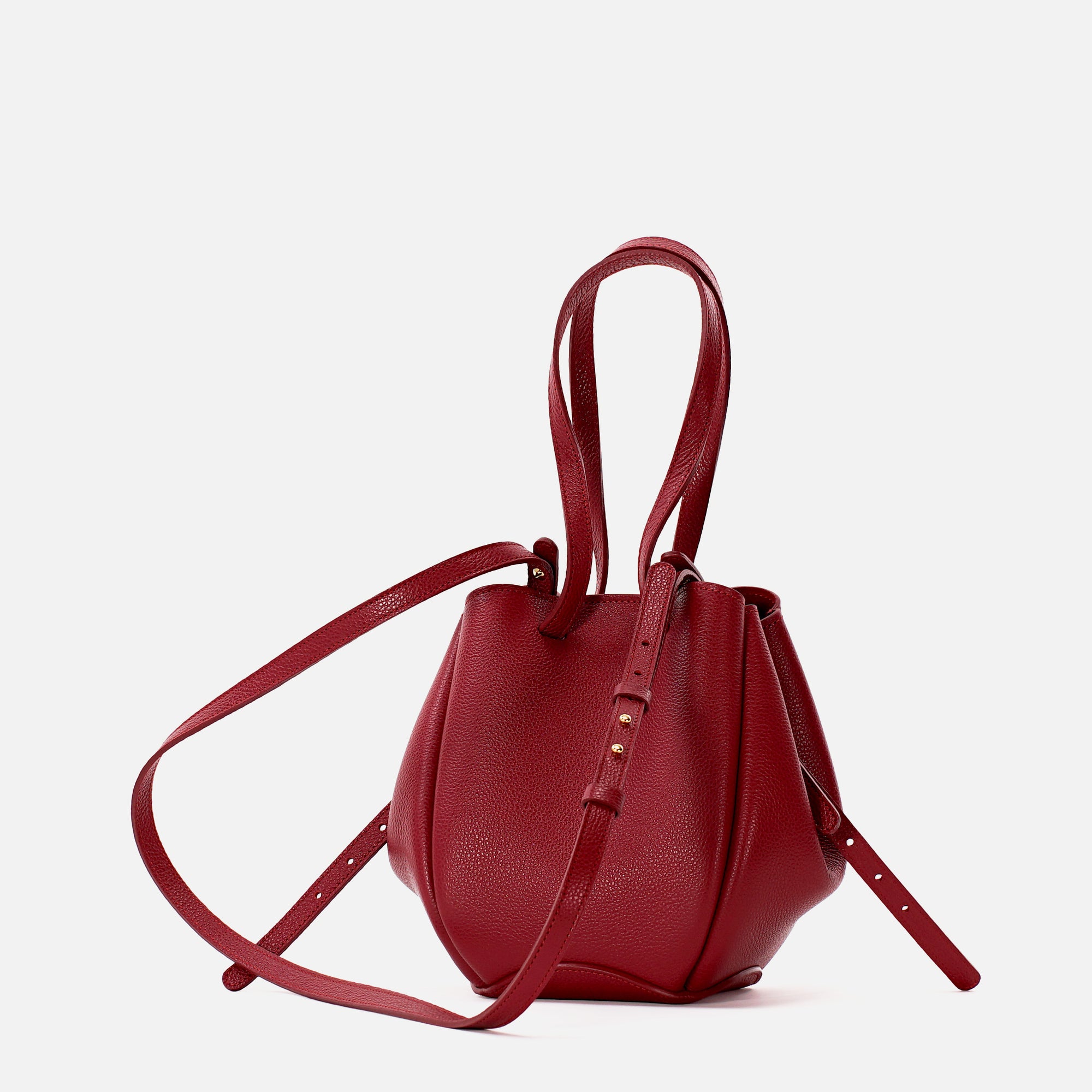 Mini Pétale Bag, Textured Leather, Red, with Extras