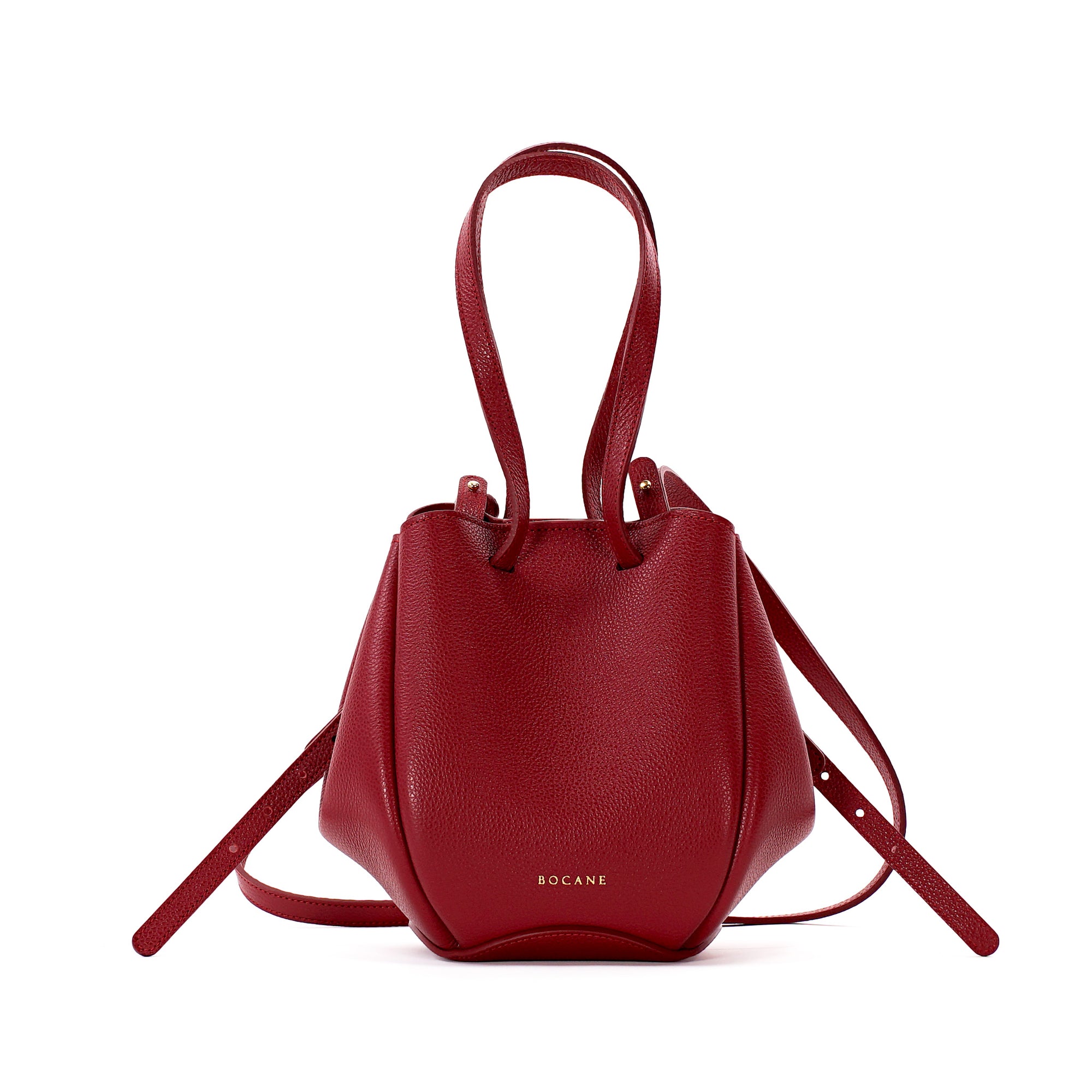Mini Pétale Bag, Textured Leather, Red, with Extras