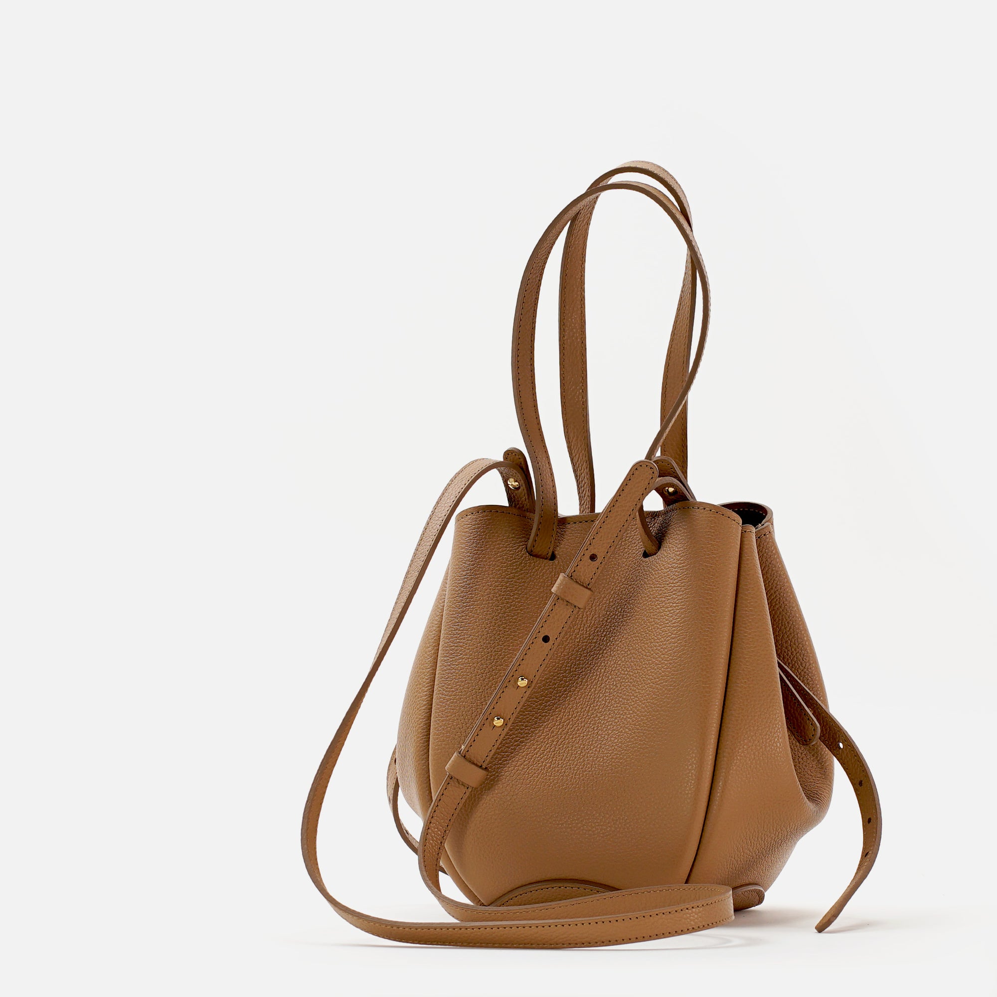 Mini Pétale Bag, Textured Leather, Cappuccino, with Extras