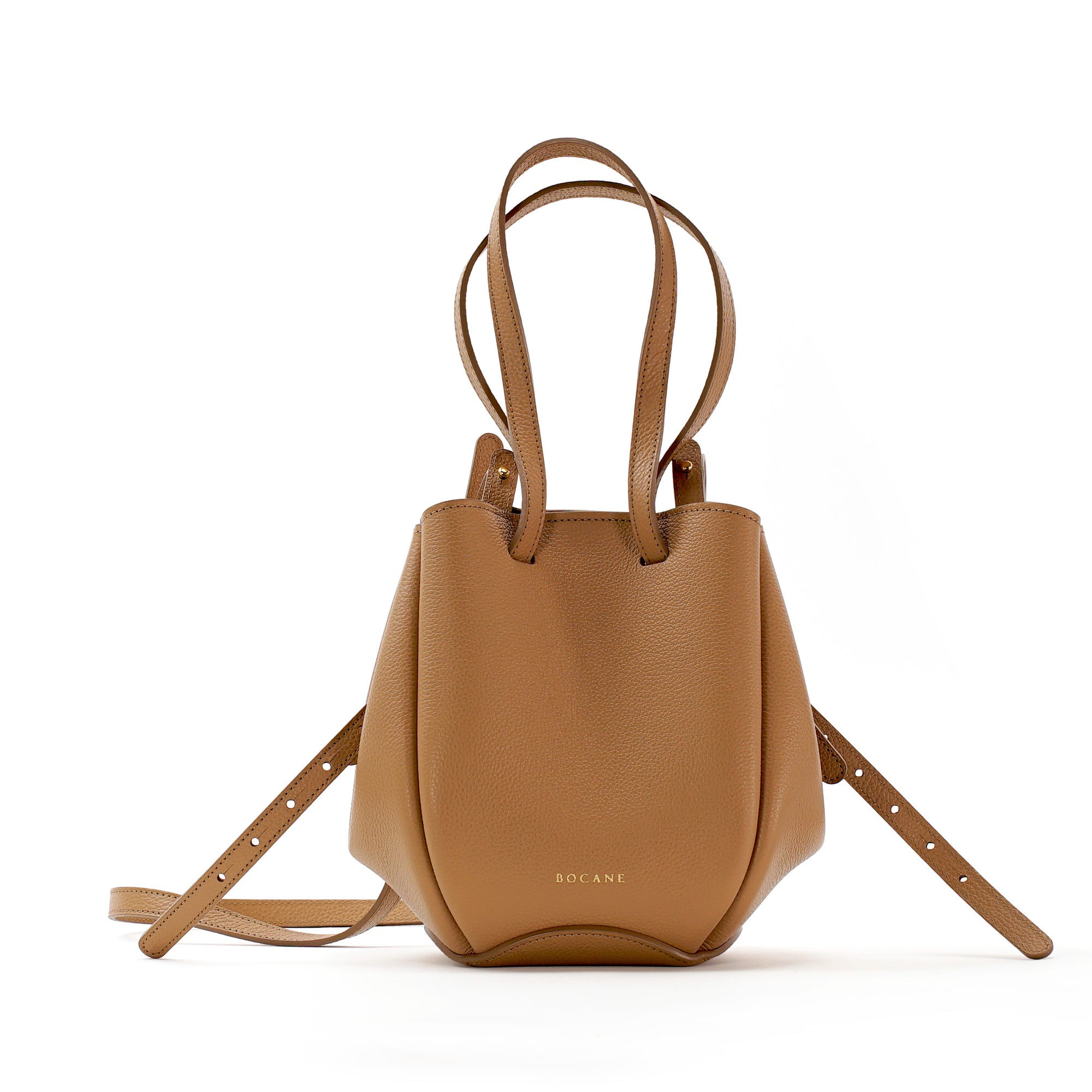 Mini Pétale Bag, Textured Leather, Cappuccino, with Extras