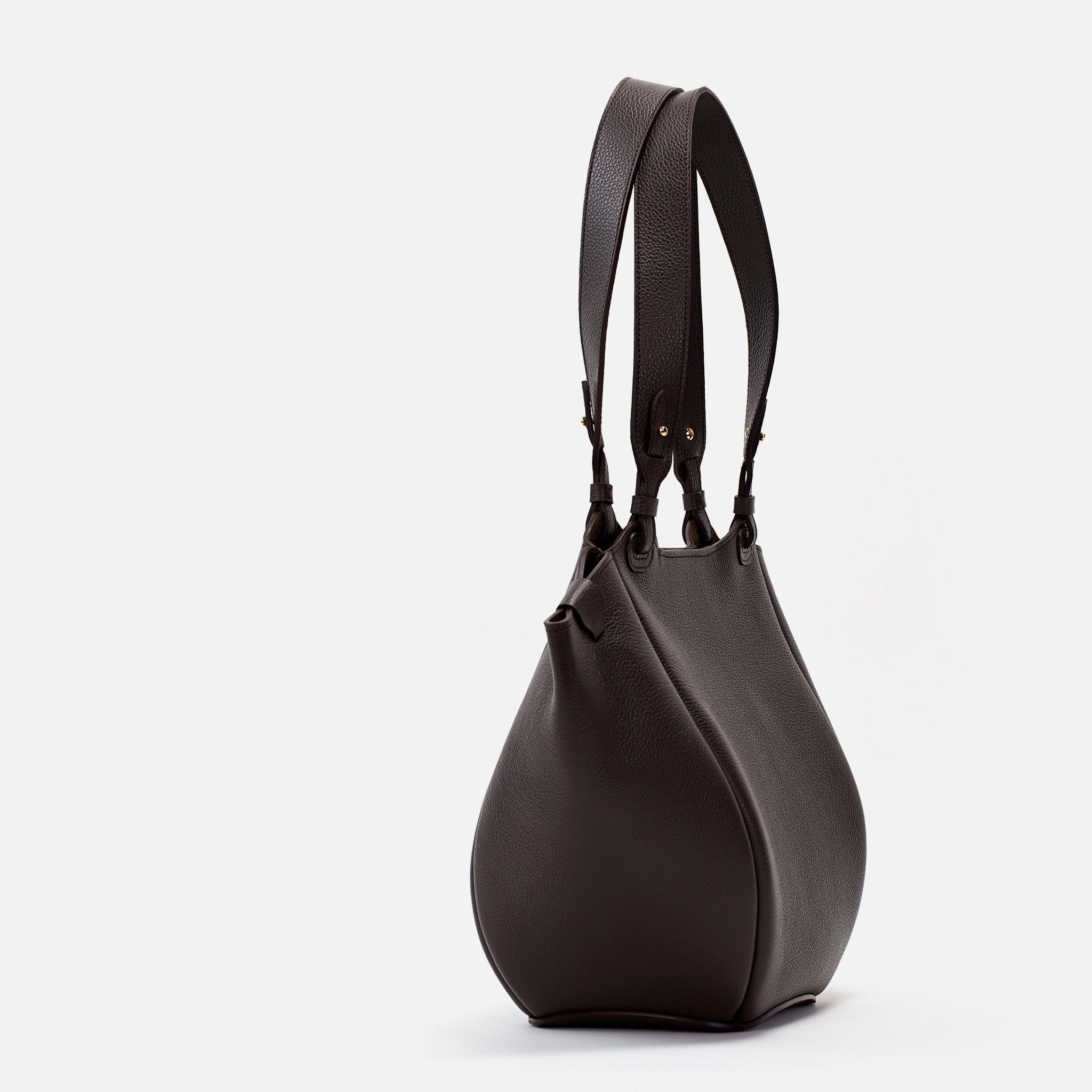 Orée Bag, Textured Leather, Dark Chocolate