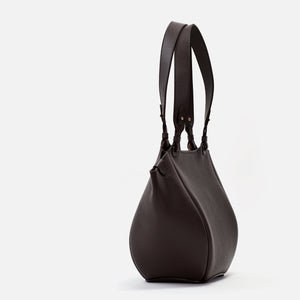 Orée Bag, Textured Leather, Dark Chocolate
