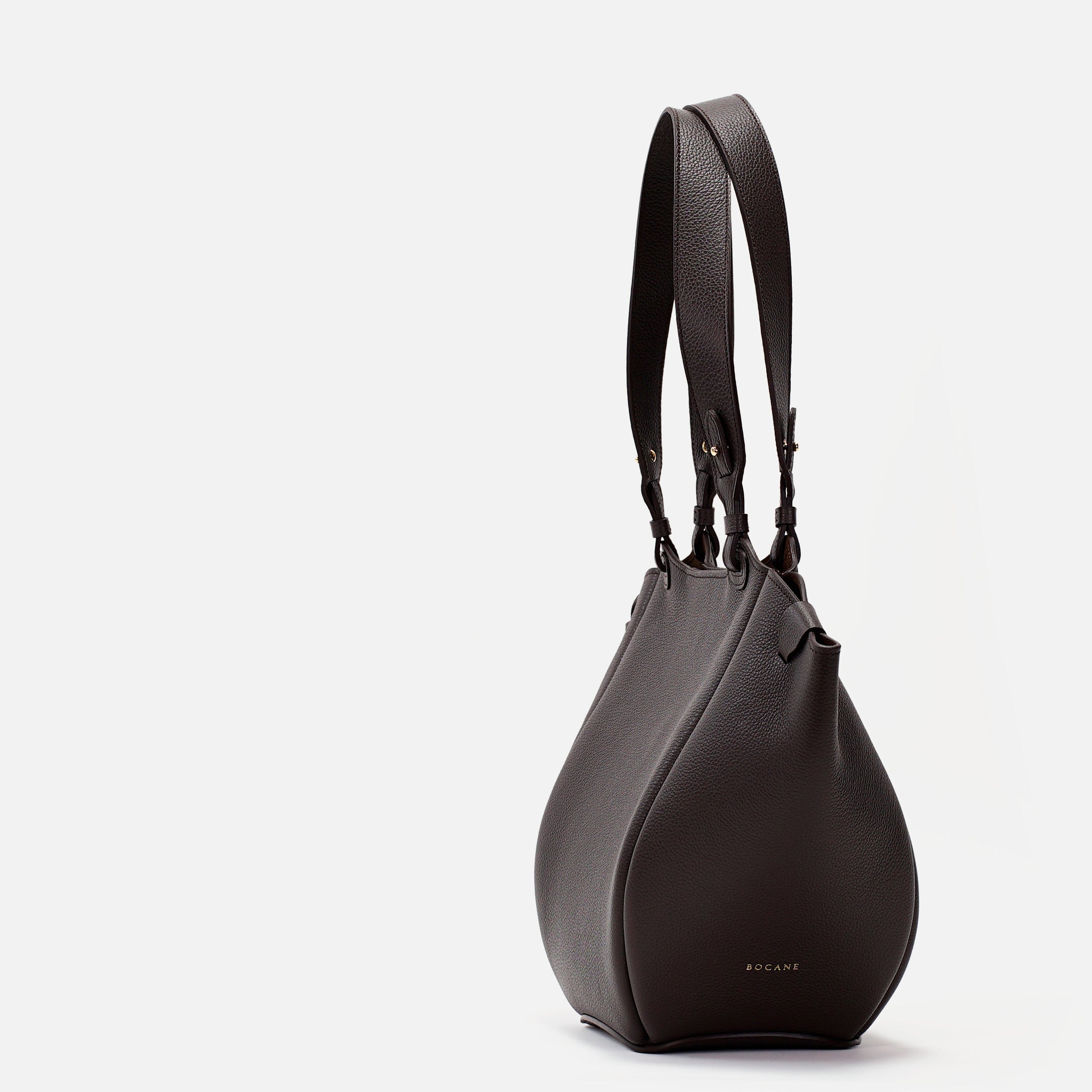 Orée Bag, Textured Leather, Dark Chocolate