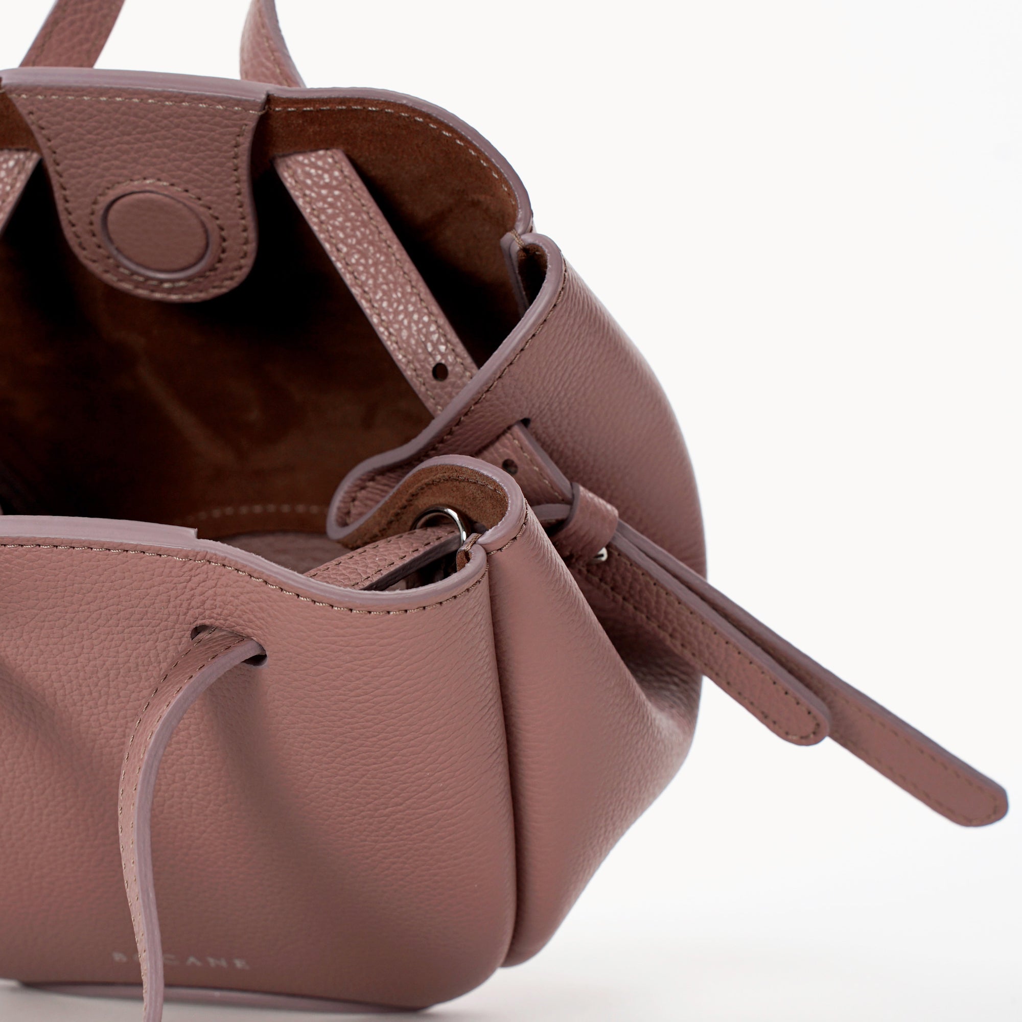 Bijou Pétale Bag, Textured Leather, Balsamic