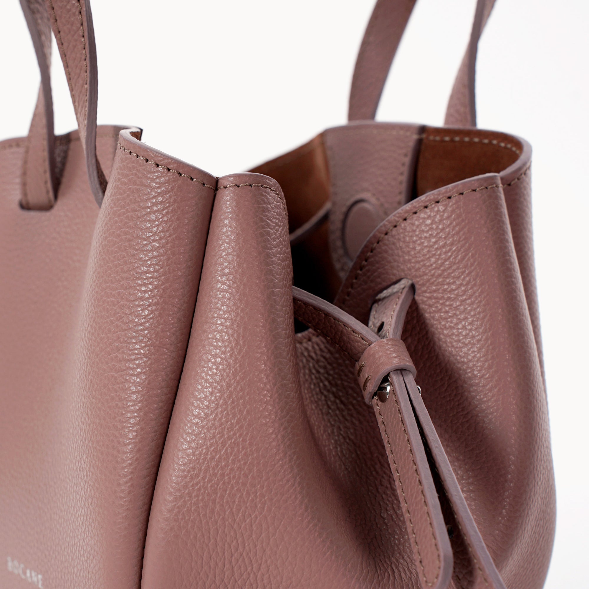 Bijou Pétale Bag, Textured Leather, Balsamic