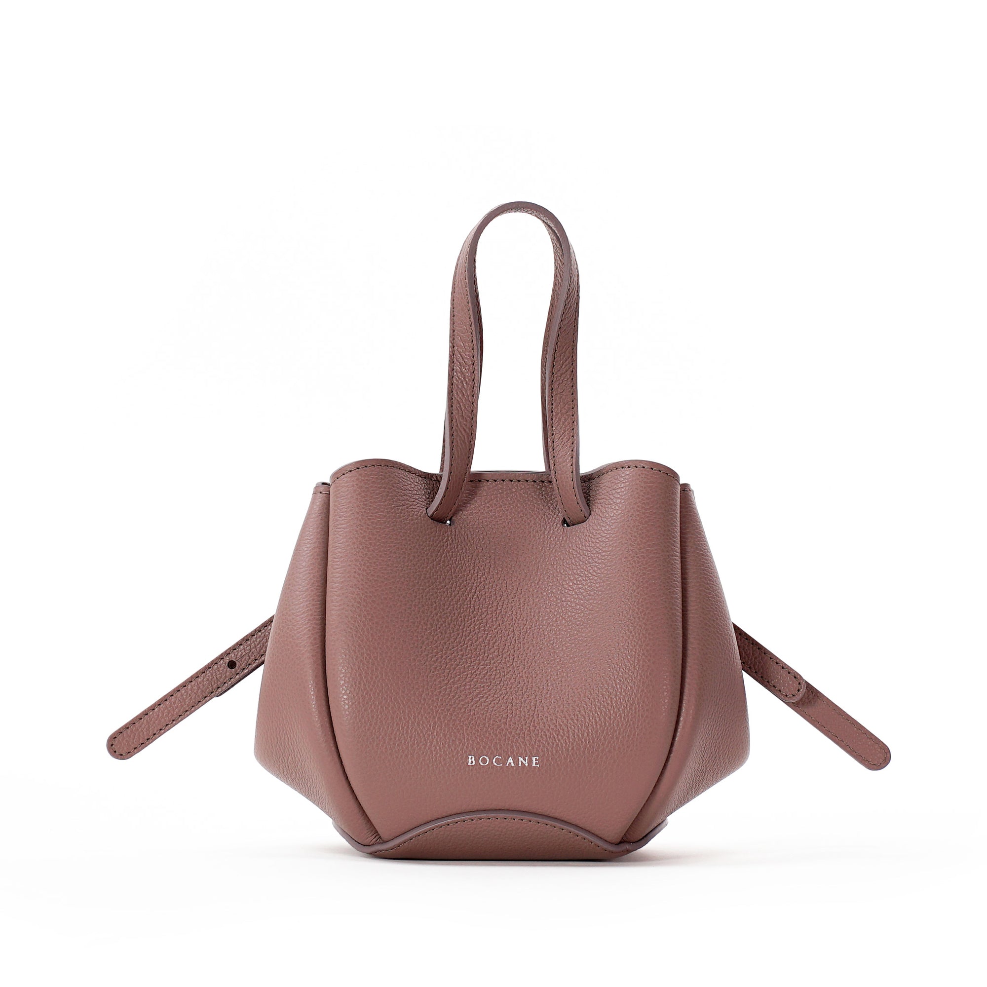 Bijou Pétale Bag, Textured Leather, Balsamic