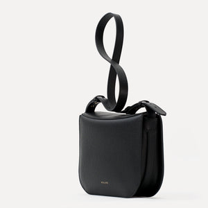 Maxi Demoiselle Bag, Textured Leather, Black