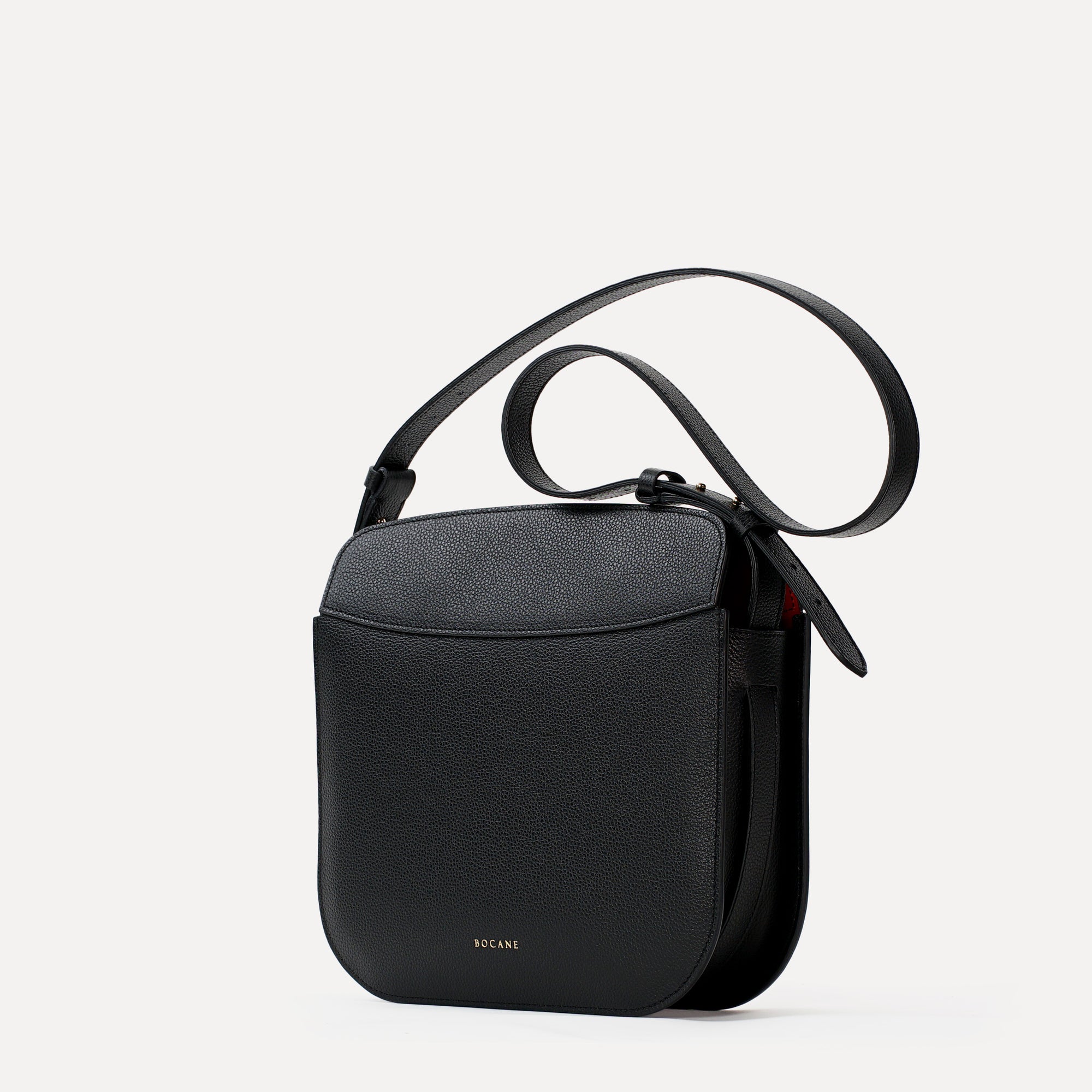 Maxi Demoiselle Bag, Textured Leather, Black