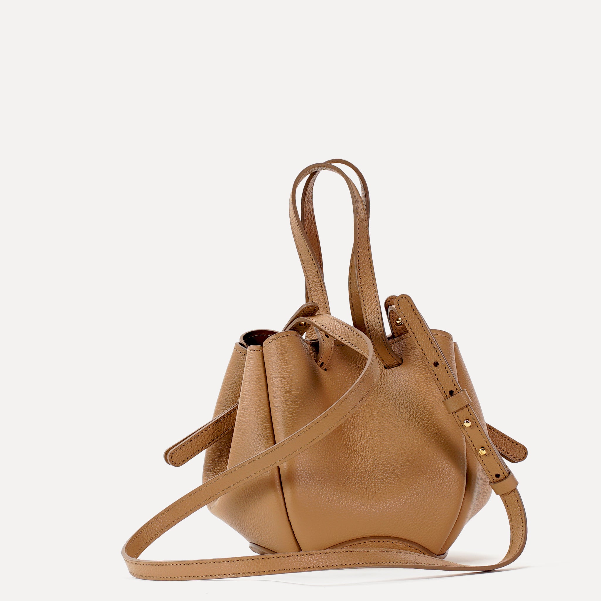 Bijou Pétale Bag, Textured Leather, Cappuccino, with Extras