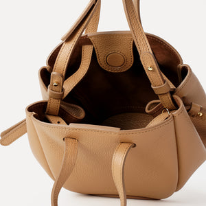 Bijou Pétale Bag, Textured Leather, Cappuccino, with Extras