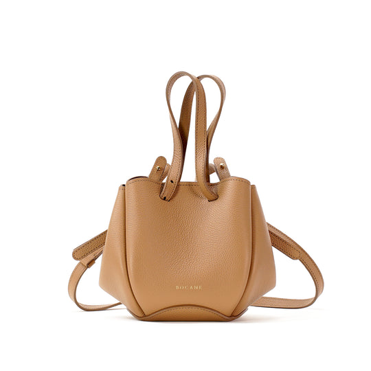 Bijou Pétale Bag, Textured Leather, Cappuccino, with Extras