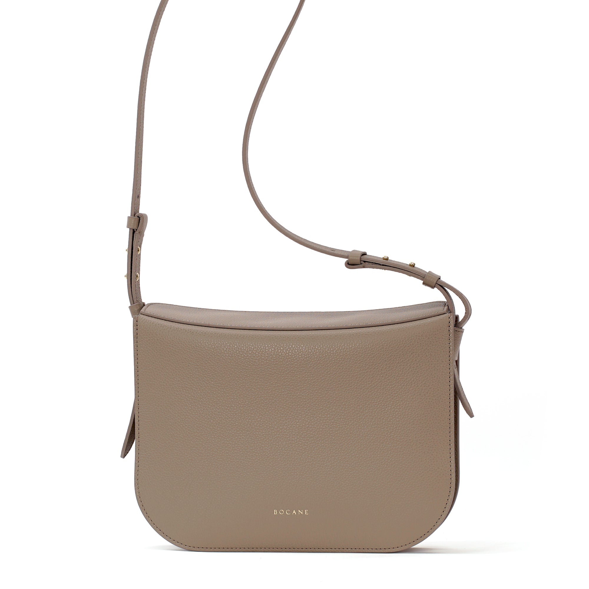 Maxi Demoiselle Bag, Textured Leather, Greige