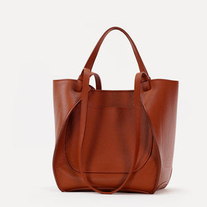Amarante Bag, Textured Leather, Chocolate