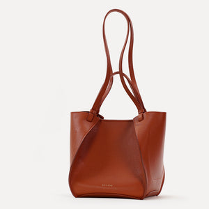 Amarante Bag, Textured Leather, Chocolate
