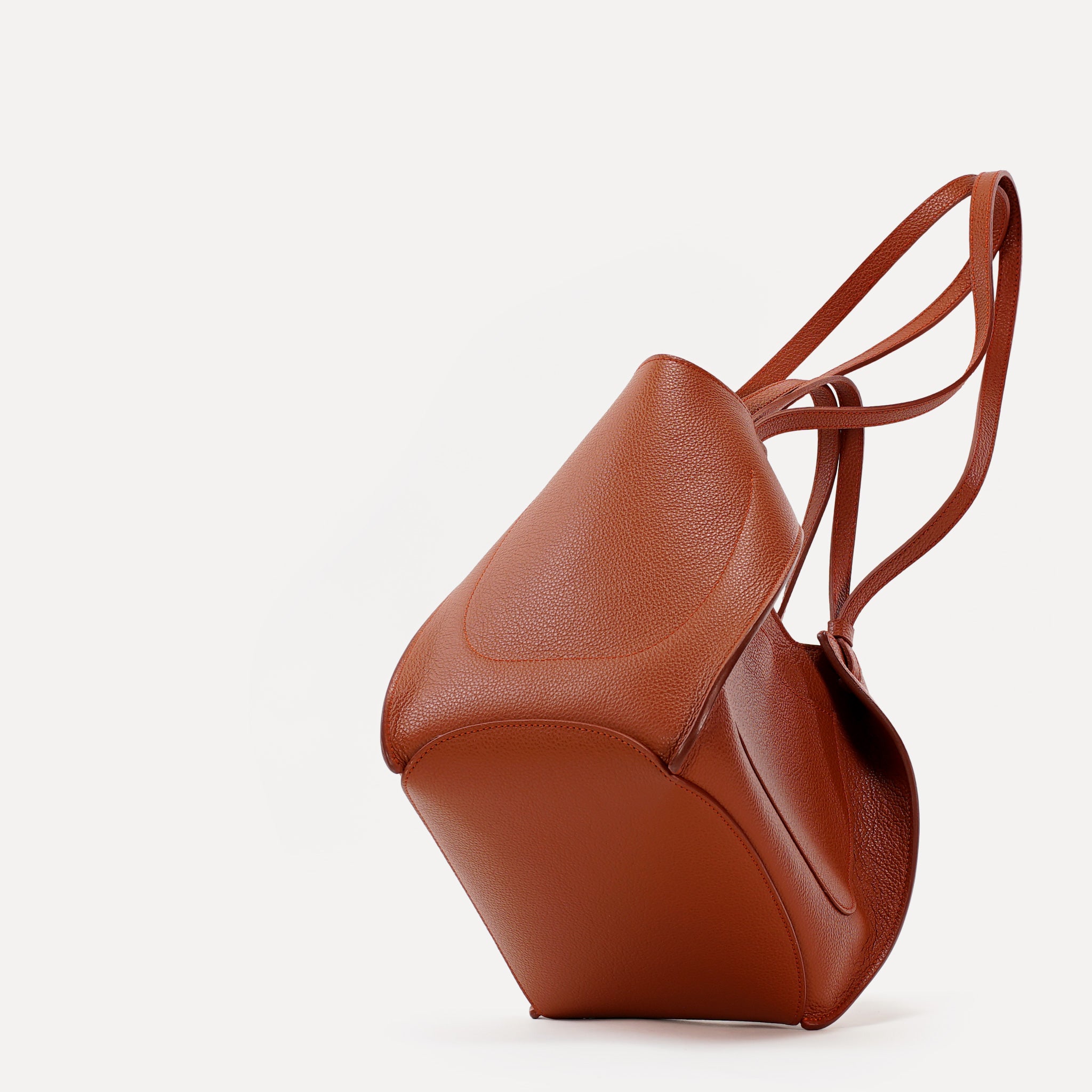 Amarante Bag, Textured Leather, Chocolate
