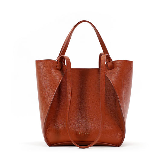 Amarante Bag, Textured Leather, Chocolate