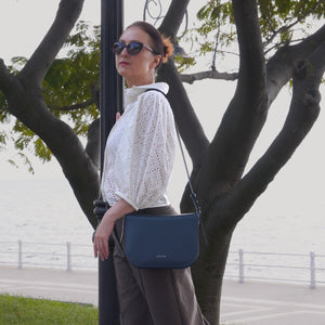 Midi Demoiselle Bag, Textured Leather, Dark Chocolate
