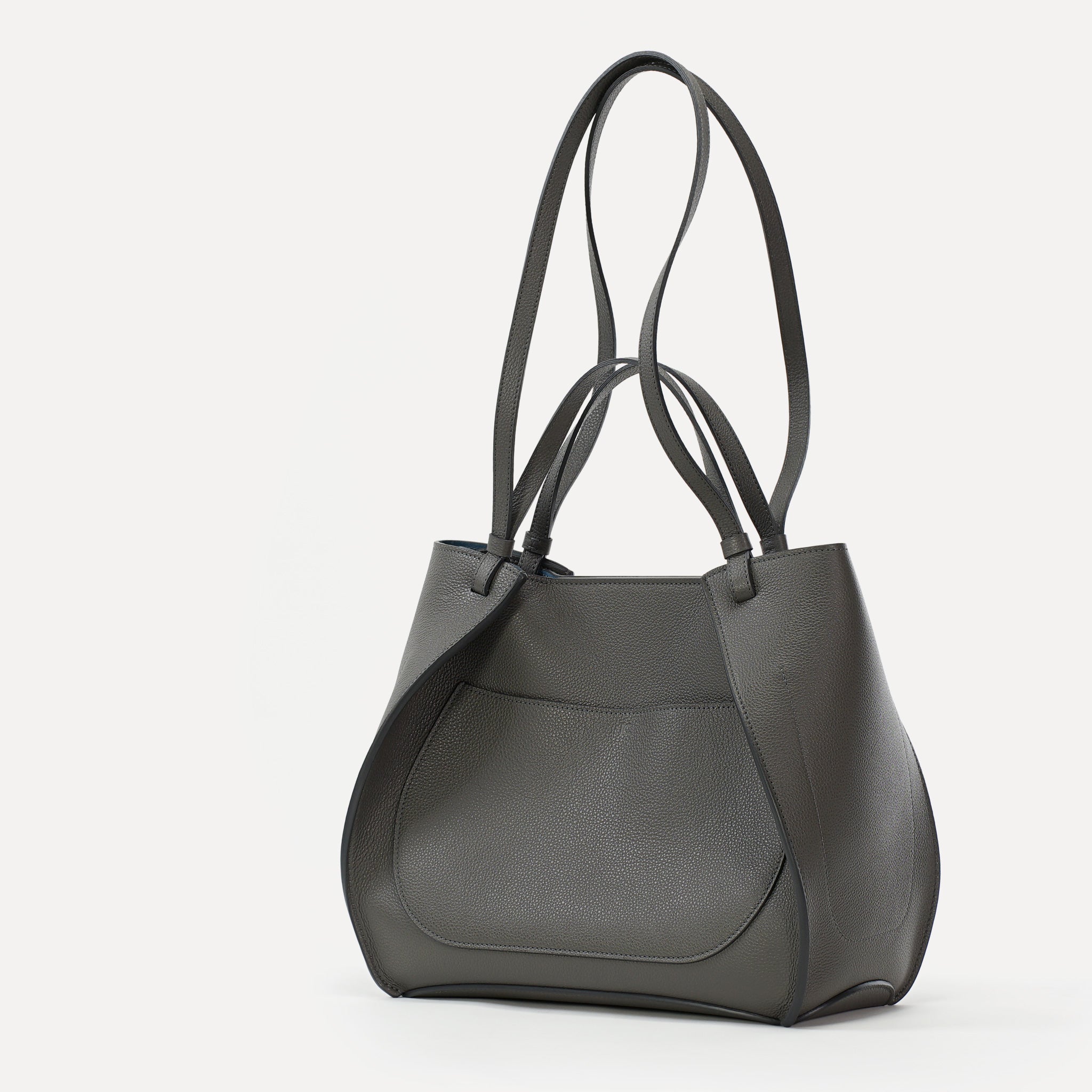 Amarante Bag, Textured Leather, Chocolate